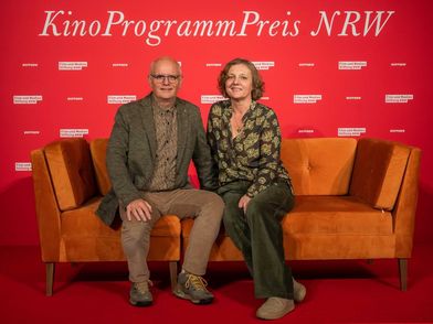 Elina und Thomas Wirth als Betreiber des Kinos Bad Driburg bei der Film- und Medienstiftung NRW.