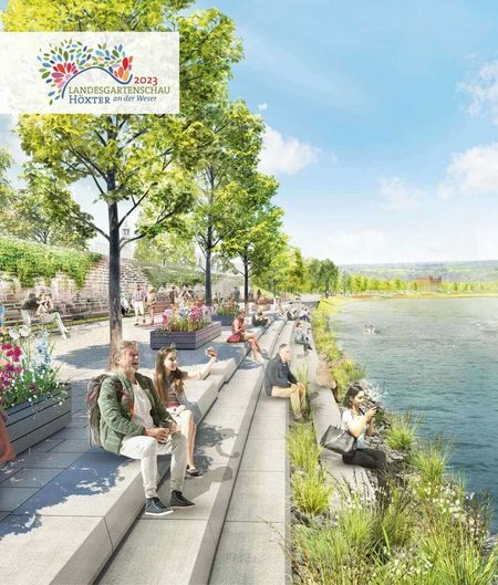 NRW´s längeste Sitzbank an der Weser